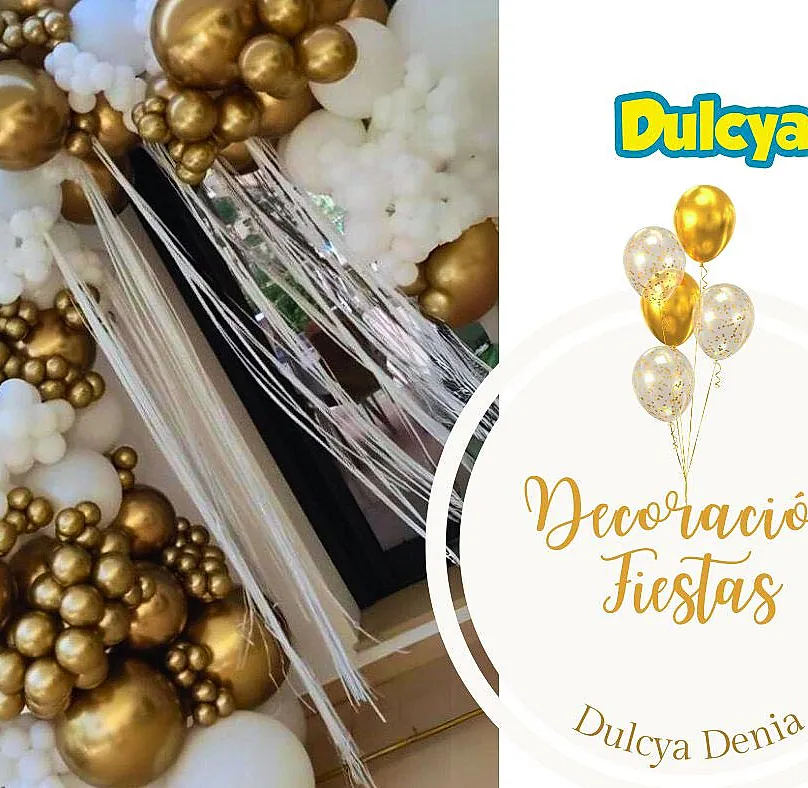 Dulcya Eventos y Golosinas globos dorados